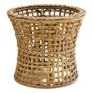 Modern Organic Bamboo/Rattan Lattice Table Base For Sale