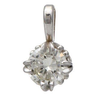 14KW Diamond(0.40) Solitare Pendant For Sale