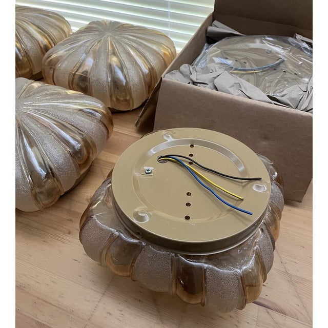 Midcentury Modern German Glass Wall Sconces by Wila Leuchten, 1970s, Set of 4 For Sale - Image 6 of 15