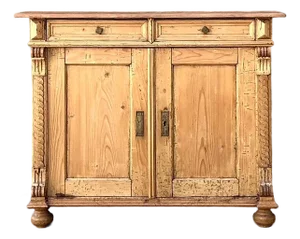 Vintage Carved Pine Cabinet