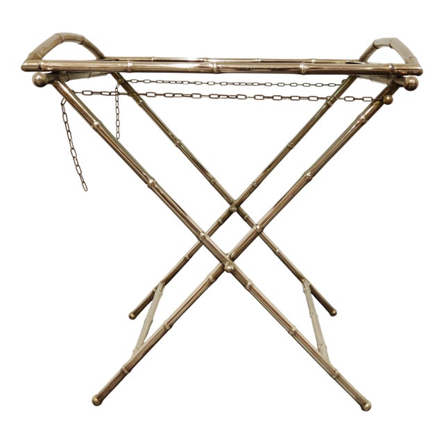 Vintage Faux Bamboo Folding Table, 1950s For Sale