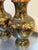 1970s Green/Gold Singaporean Floral Cloisonne' Vases Set of Two For Sale - Image 5 of 5