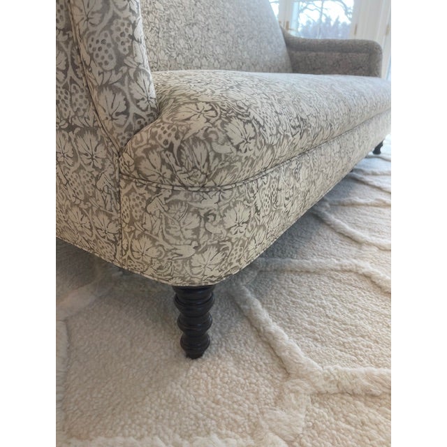 Beige English Sofa in Rose Tarlow Print Fabric "George Smith Style" For Sale - Image 8 of 11