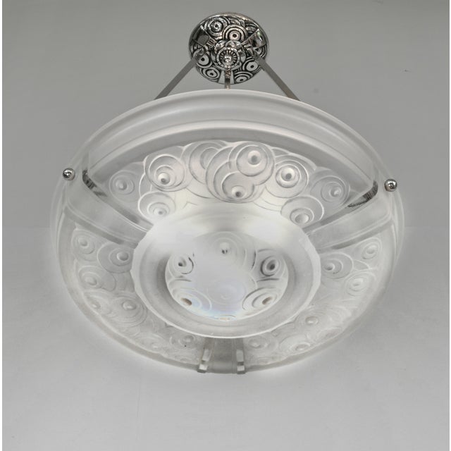 Marius-Ernest Sabino A French Art Deco Pendant Light by Marius Sabino 1930 France For Sale - Image 4 of 12