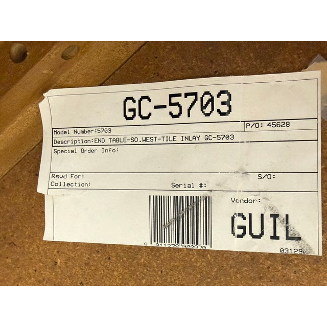 Southwestern Tile Inlay Wood End Table For Sale - Image 11 of 12