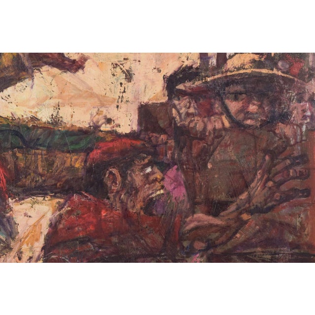 Alvaro, Battle Scene, 1960s, Oil on Canvas, Framed For Sale - Image 8 of 15