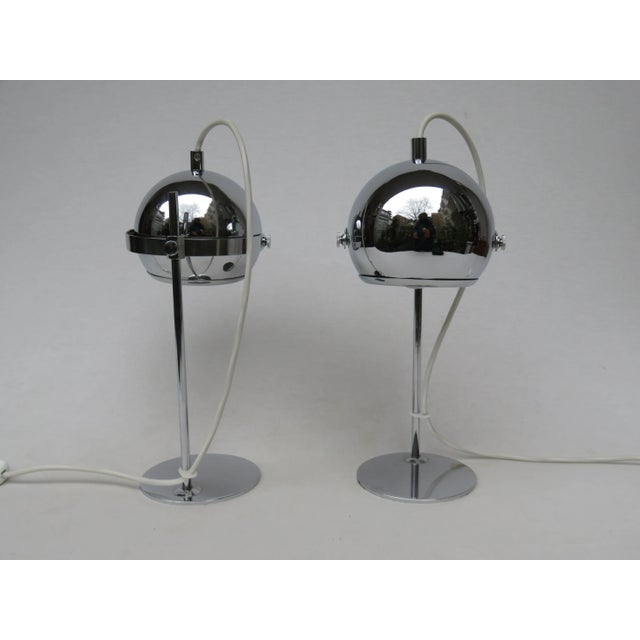1970s Small Chromed Table Lamps, 1970s, Set of 2 For Sale - Image 5 of 17