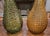 Glass Pair of Vintage Glass Genie Bottles - Amber Diamond and Green Hobnail For Sale - Image 7 of 15