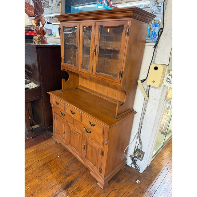 Mid 20th Century Mid 20th Century Traditional Wood China Hutch For Sale - Image 5 of 6