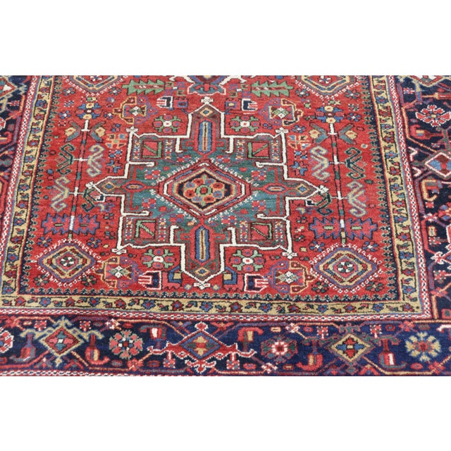 Textile Early 20th Century Antique Persian Karaja Heriz Rug For Sale - Image 7 of 11
