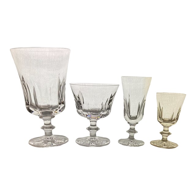 Large Set of 45 Signed Orrefors Sweden Crystal Glass Drinkware Stemware 11 Service Settings Goblet Water Champagne Wine Cordial Barware For Sale