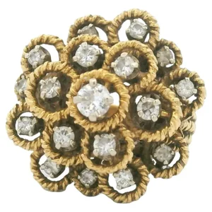 Hammerman Brothers 18K Gold Diamond Cluster Ring, 1.60 Carat