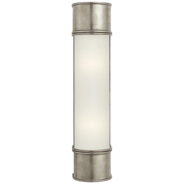 Oxford 18" Bath Sconce in Antique Nickel with Frosted Glass Designer: Chapman & Myers Height: 18.5" Extension: 4"...