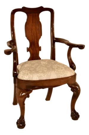 18th Century Mahogany Queen Anne Armchair
