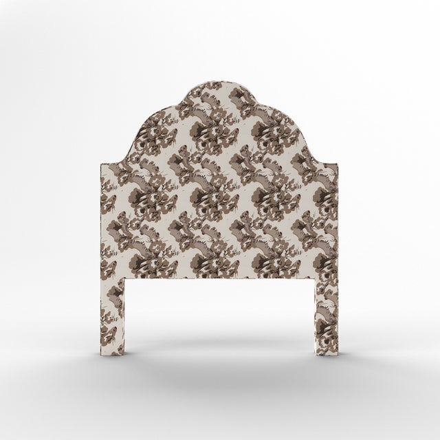 Elevate your bedroom with this luxurious upholstered bed, available exclusively on Chairish. Expertly crafted in the USA...