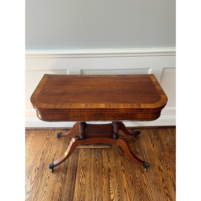 Mid 19th Century c. 1840-1860 Duncan Phyfe Style Flip Top Game Table For Sale - Image 5 of 13