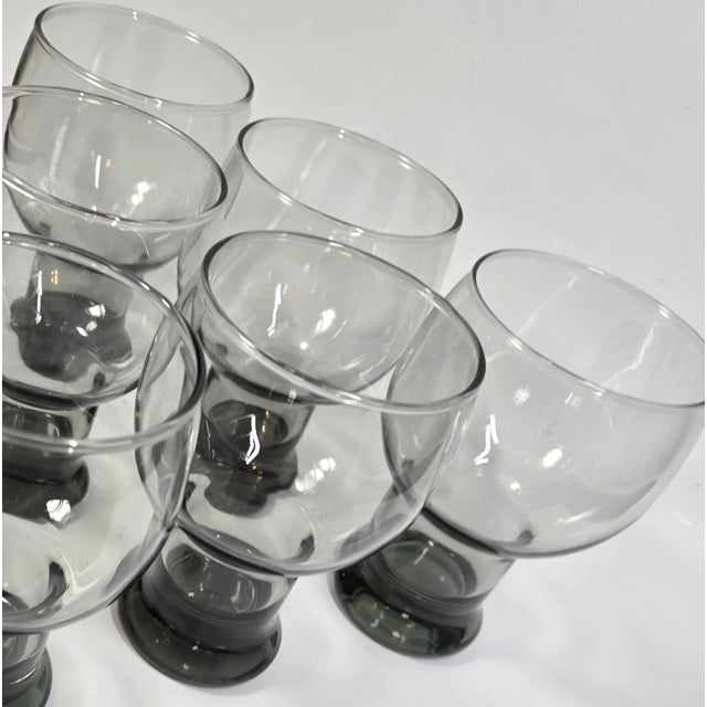 Glass Mid-Century Gray Beer Glasses- Set of Seven For Sale - Image 7 of 12