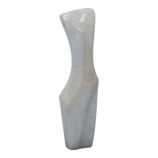 Fatima Fontes Abstract Carrara Marble Sculpture on Granite Base, Brazil 1990s For Sale