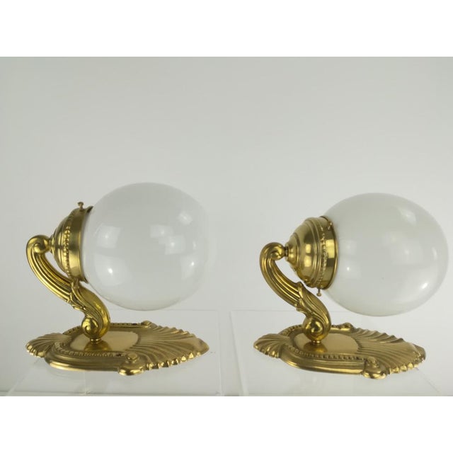 Viennese Brass Wall Lamps, Set of 2 For Sale - Image 3 of 8