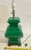 Vintage Chinoiserie Emerald Green Lacquer Metal Tea Caddy Table Lamp With Chiffon Shade For Sale - Image 4 of 9