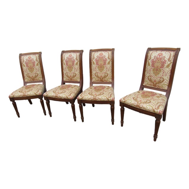 Vintage Set of Four Ethan Allen Dining Room Chairs Designer For Sale