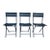 French Bistro Patio Garden Folding Chair Blue Metal Set of 3 For Sale