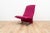 Model F780 Concorde lounge chair from Artifort. The chair comes with a pink fabric upholstery on a chrome plated frame....