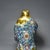 Copper Late 20th Century Cloisonné Enamel Laughing Buddha Standing Figurine, Gilded Copper Floral Statue For Sale - Image 8 of 9
