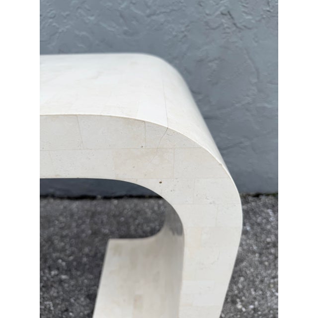 Postmodern Tessellated Stone Waterfall Console Table by Maitland Smith For Sale - Image 9 of 11