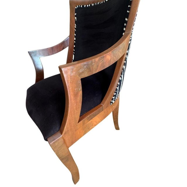 Contemporary Vintage Empire Style Zebra Chairs - Set of 2 For Sale - Image 3 of 4