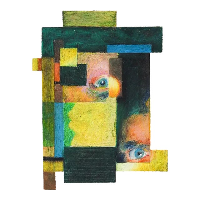 Contemporary Abstract Eyes Painting For Sale