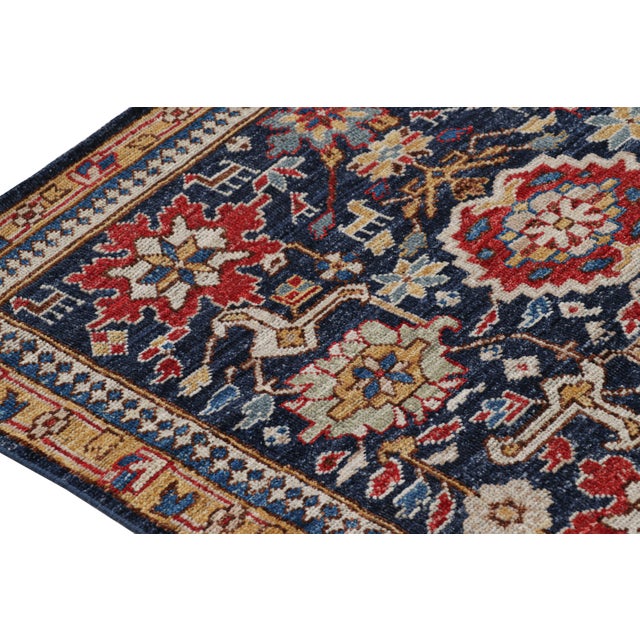 Rug & Kilim’s Caucasian Kuba Style Rug in Blue With Pictorial & Floral Patterns For Sale In New York - Image 6 of 7