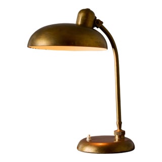 1940s Giovanni Michelucci Patinated Brass Ministerial Desk Lamp for Lariolux For Sale