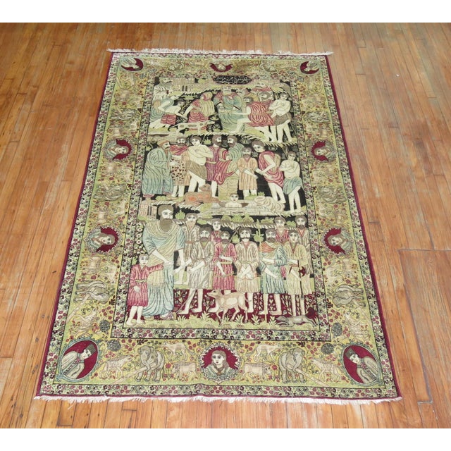 Late 19th Century Judaical Persian Kerman Rug, Story of Joseph For Sale - Image 16 of 18