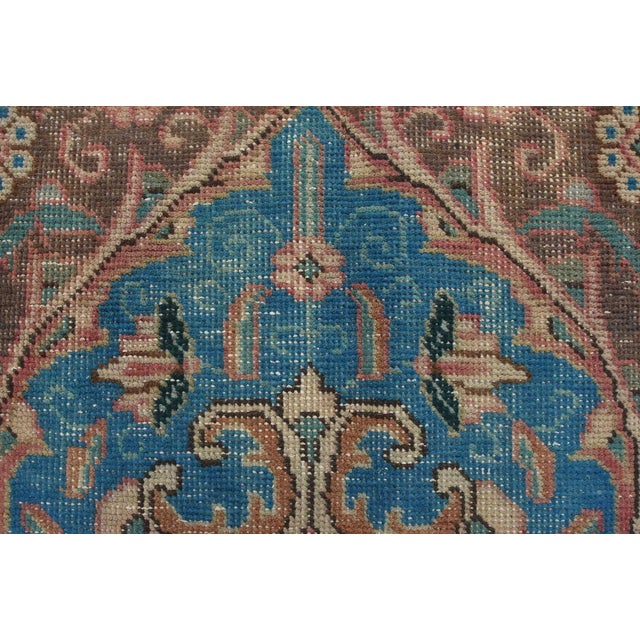 Tabriz Rug 9’5” X 12’5” Pink Wool Vintage Distressed Hand-Knotted Carpet For Sale - Image 10 of 15