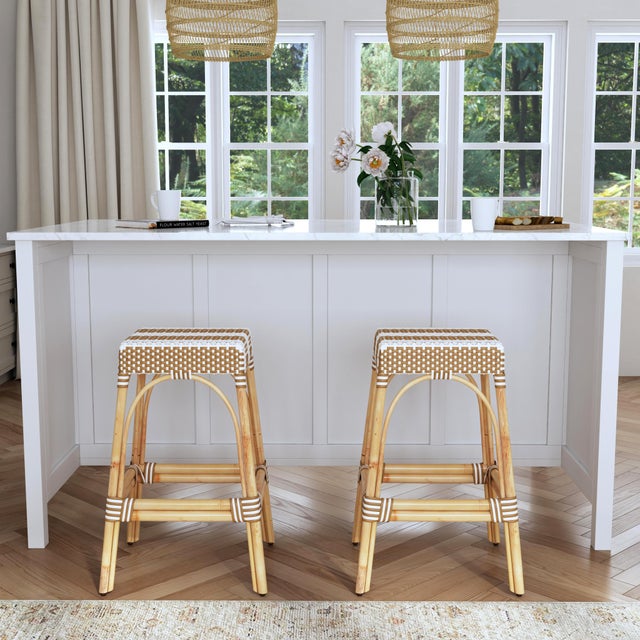 This backless stool measures 30" high, so it sits at just the right height for your bar seating. It has an intricately...