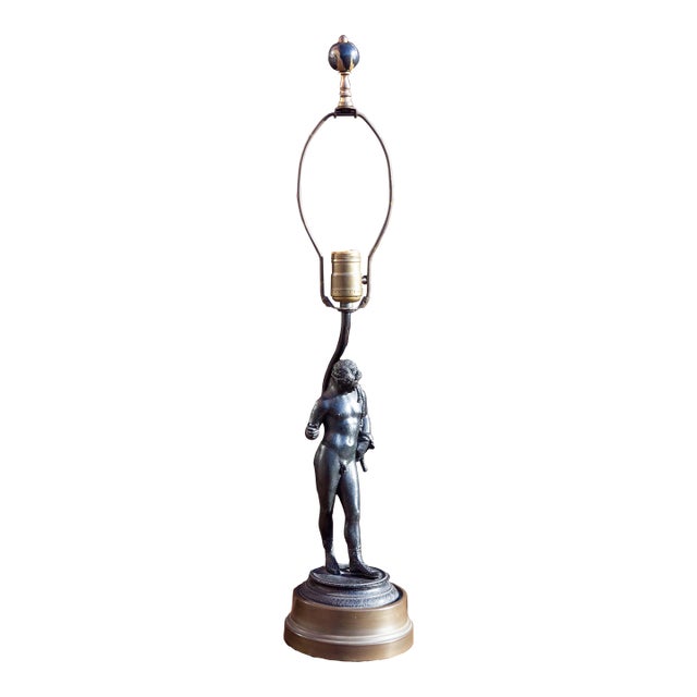 Classical Grand Tour Bronze Statue of Narcissus Mounted as a Lamp For Sale
