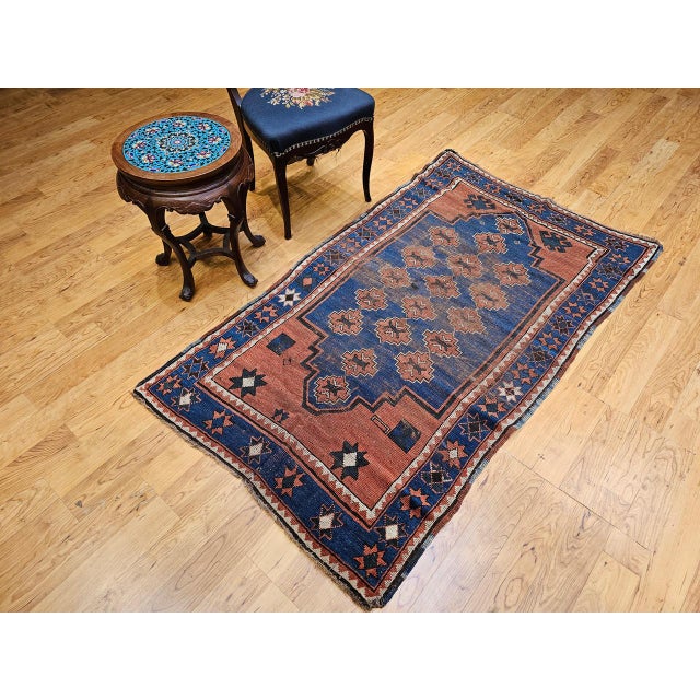 Antique Caucasian Kazak Bordjalou Rug, Hand-Knotted Wool, Late 1800s, 4' x 6' For Sale - Image 11 of 18