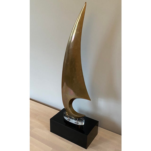 1970s Maxime Delo for Pragos of Italy Abstract Bronze Sculpture For Sale - Image 9 of 11