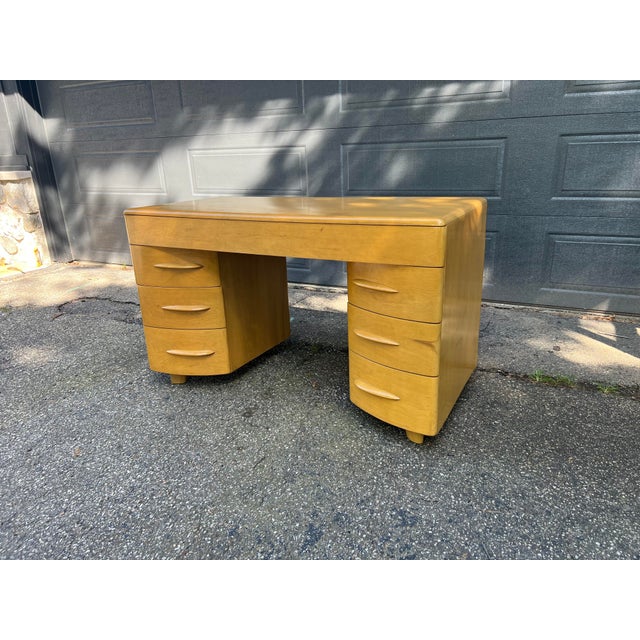 Mid 20th Century Mid Century Modern Blonde Maple Desk by Heywood