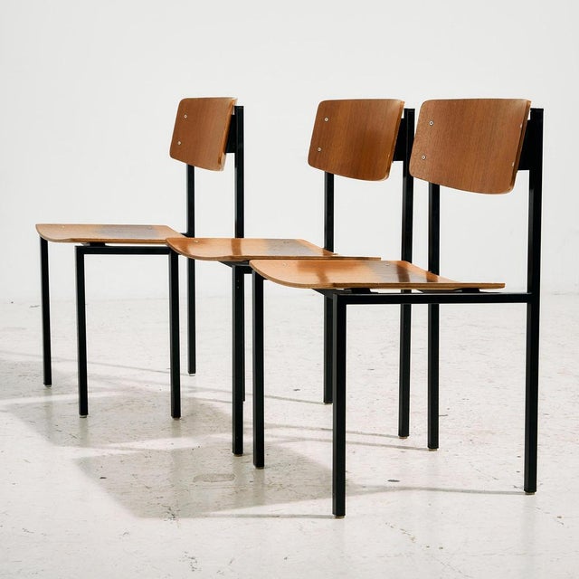 Teak Chair on Metal Base For Sale - Image 4 of 18