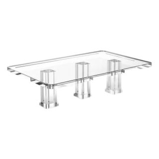 Modern Clear Acrylic Coffee Table With Sculptural Base For Sale