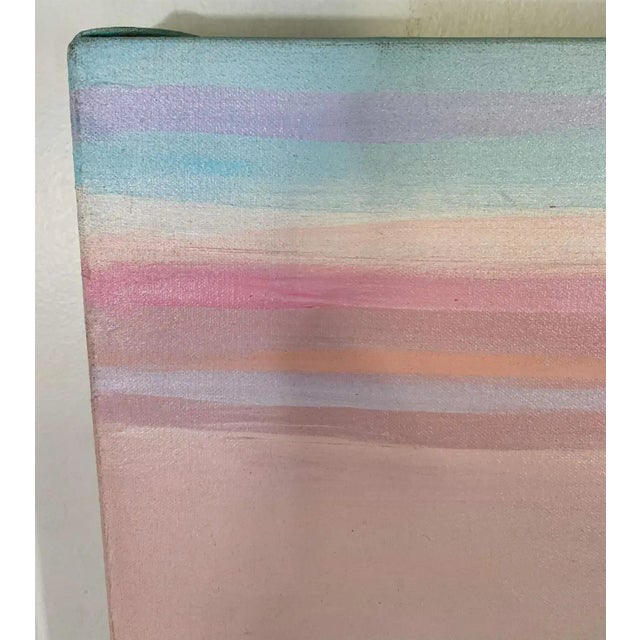 Beach Scene Oil on Canvas Painting in Pastel Colors - 3 Pieces For Sale - Image 4 of 13