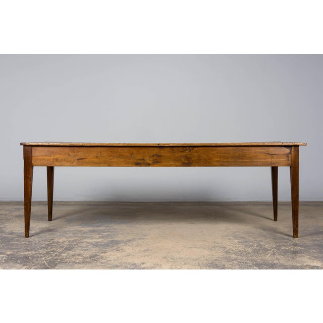 Early 19th Century French Provincial Fruitwood Farmhouse Table With Two Drawers For Sale - Image 18 of 18