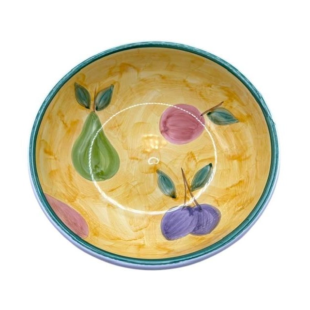 Large Italian Hand-Painted Ceramic Bowl From the “Frutta” Pattern by Caleca For Sale - Image 9 of 13