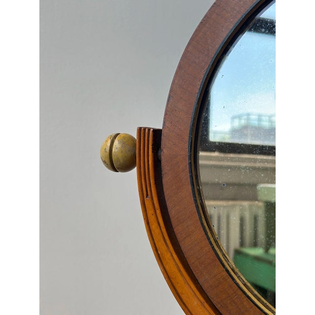 Vintage Art Deco Mutli-Tone Wood Tabletop Vanity Mirror, Circa 1930s-40s For Sale - Image 9 of 17