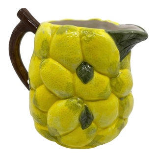 Vintage Ceramic Lemon Topiary Decorative Pitcher For Sale