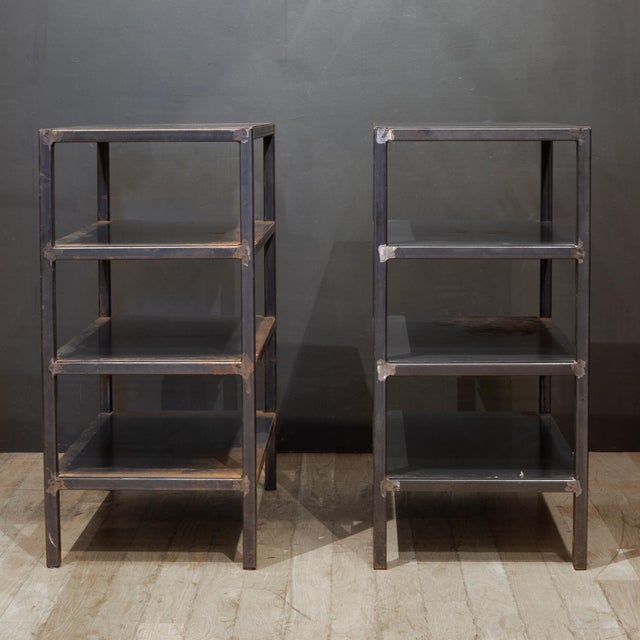Late 20th Century Industial Four-Tier Steel Shelving Units For Sale - Image 5 of 9