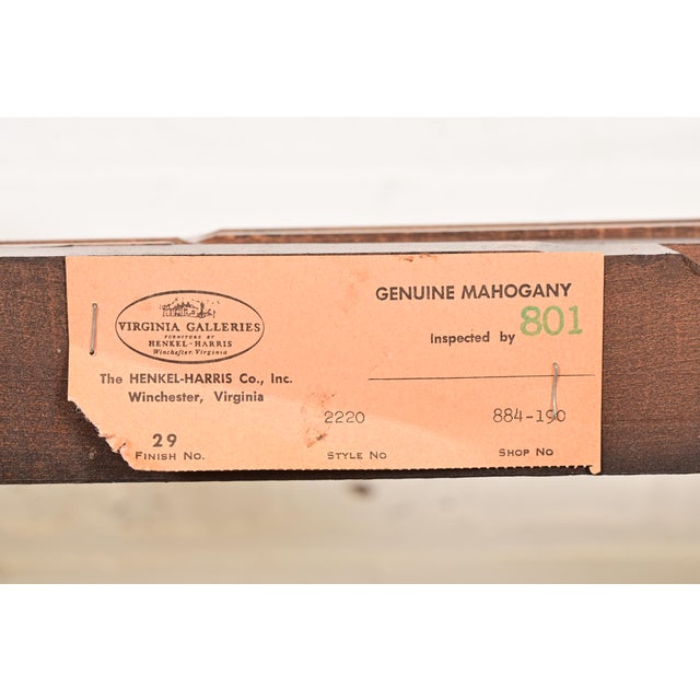 Henkel Harris Georgian Banded Mahogany Double Pedestal Extension Dining Table, Newly Refinished For Sale - Image 14 of 15