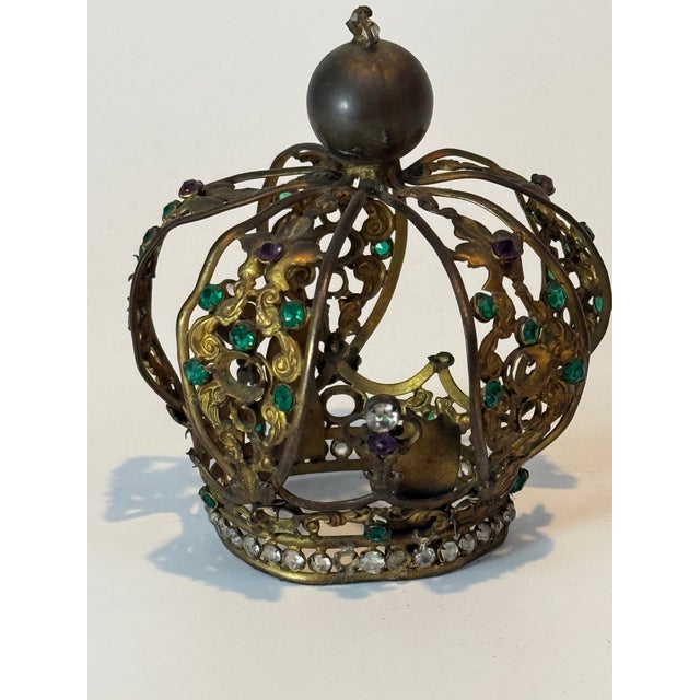 Religious Antique French Brass Religious Crown – Late 19th Century For Sale - Image 3 of 9